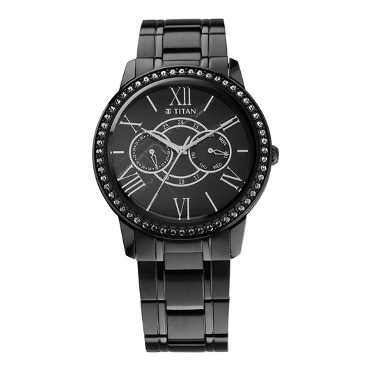 Titan Royale Quartz Multifunction Marble Dial Stainless Steel Strap Watch for Men