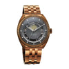 Titan Stellar Cupola Automatic Analog with Sun Moon Phase and Gray Dial IP Bronze Stainless Steel Strap Watch for Men