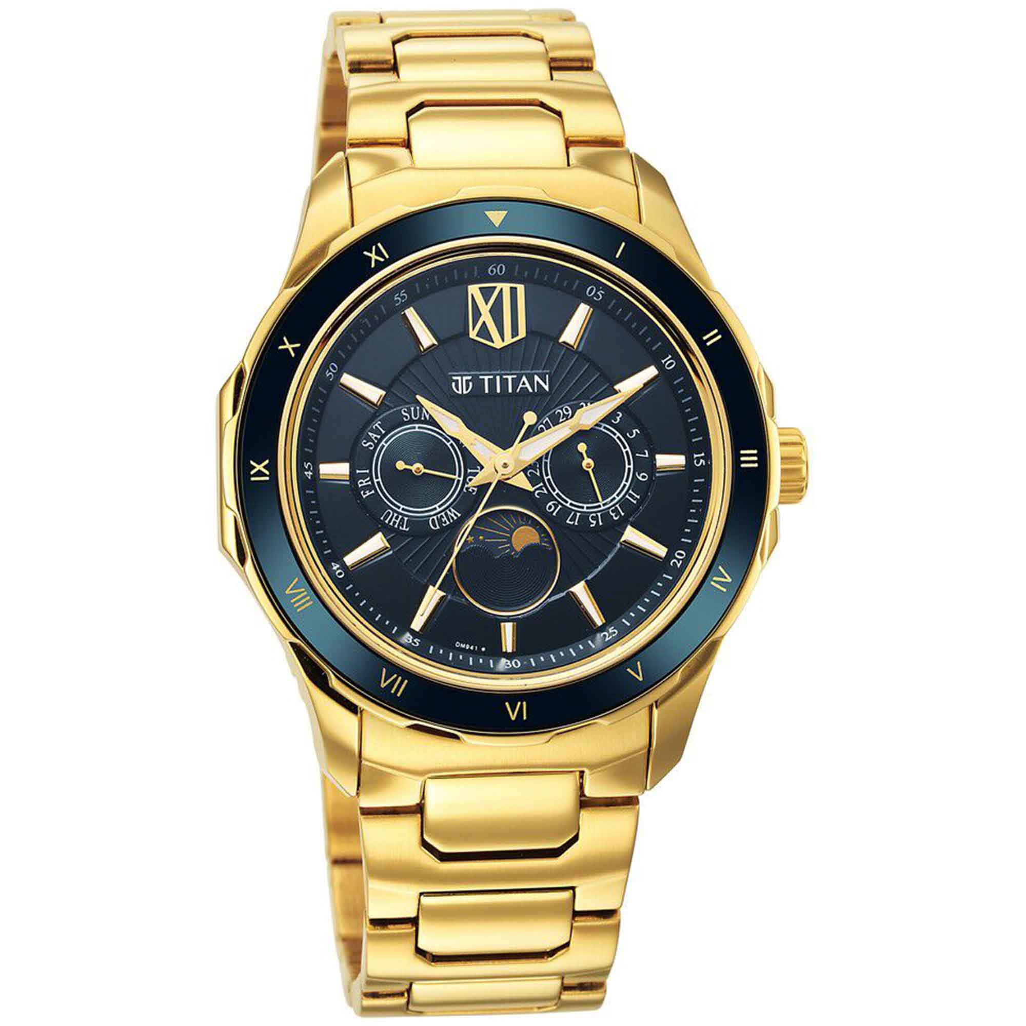 Titan Regalia Premium Green Dial Quartz Multifunction Stainless Steel Strap watch for Men