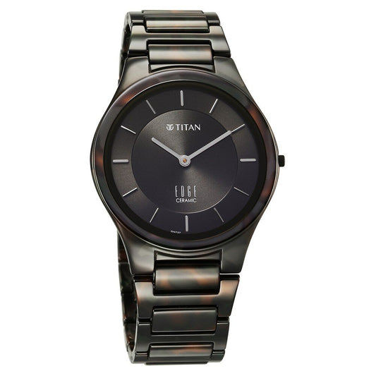 Titan Ceramic Camo Quartz Analog Green Dial Ceramic Strap Watch For Men