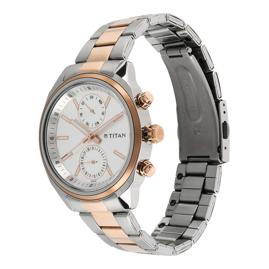 Titan Bandhan White Dial Multi Stainless Steel Strap watch for Couple