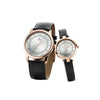 Bandhan Silver White Dial Leather Pair Watches