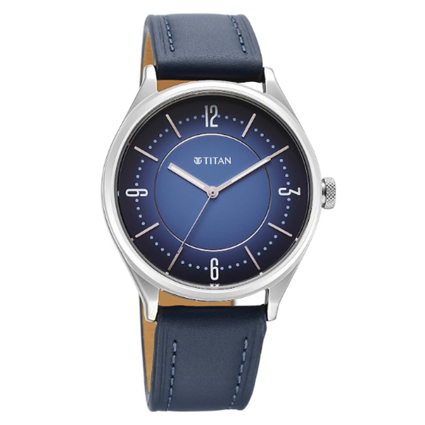 Titan Workwear Blue Dial Leather Strap Analog Watch for Men