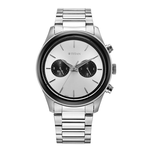 Titan Men Stainless Steel Round Shape Watches(1805KM13)
