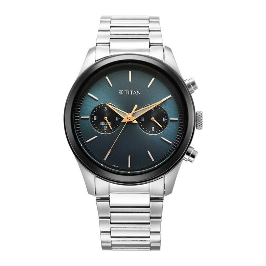 Titan Men Stainless Steel Round Shape Watches(1805KM14)