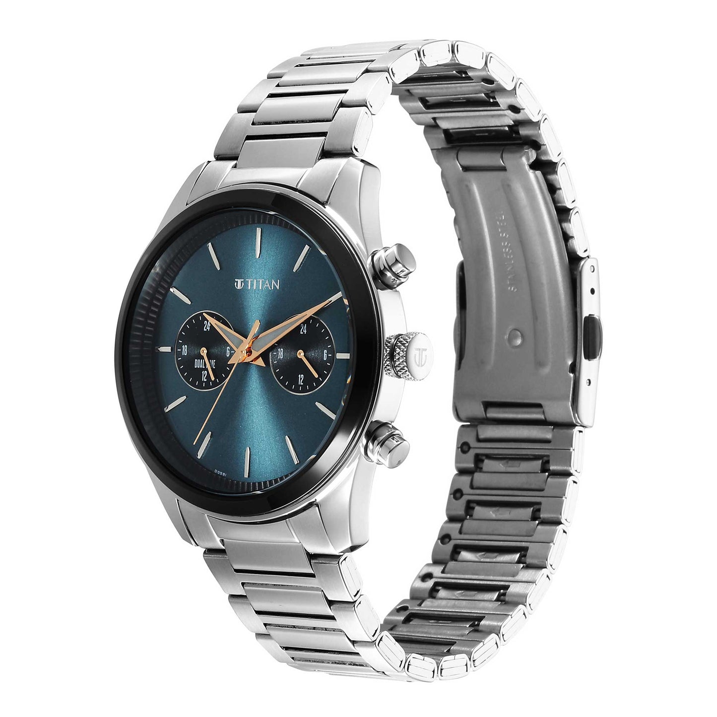 Titan Men Stainless Steel Round Shape Watches(1805KM14)
