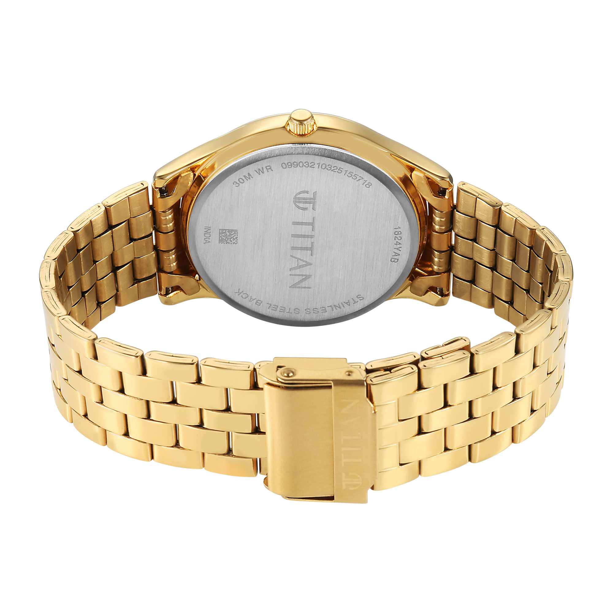Titan Karishma Gents Upg Silver White Round Dial Stainless Steel Strap Watch For Men