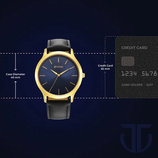 Titan Karishma Radiance Blue Dial Analog Leather Strap Analog Watch for Men