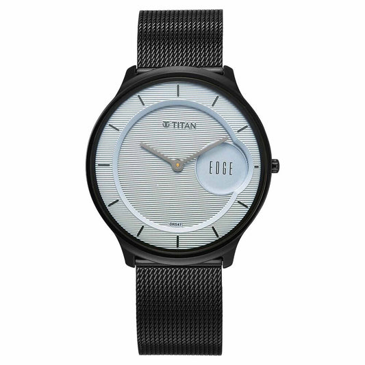 Titan Edge Murals Quartz Analog Grey Dial Stainless Steel Strap Watch For Men