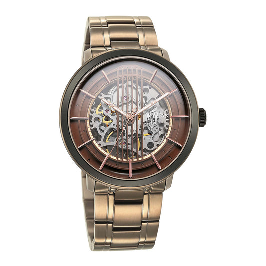 Titan Quartet Brown Dial Automatic Stainless Steel Strap Watch for Men