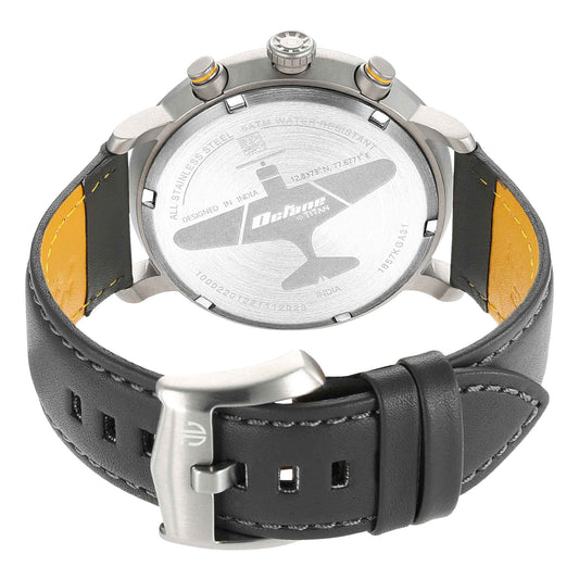 Titan Octane Aerobatics Anthracite Dial Chronograph Leather Strap Watch for Men