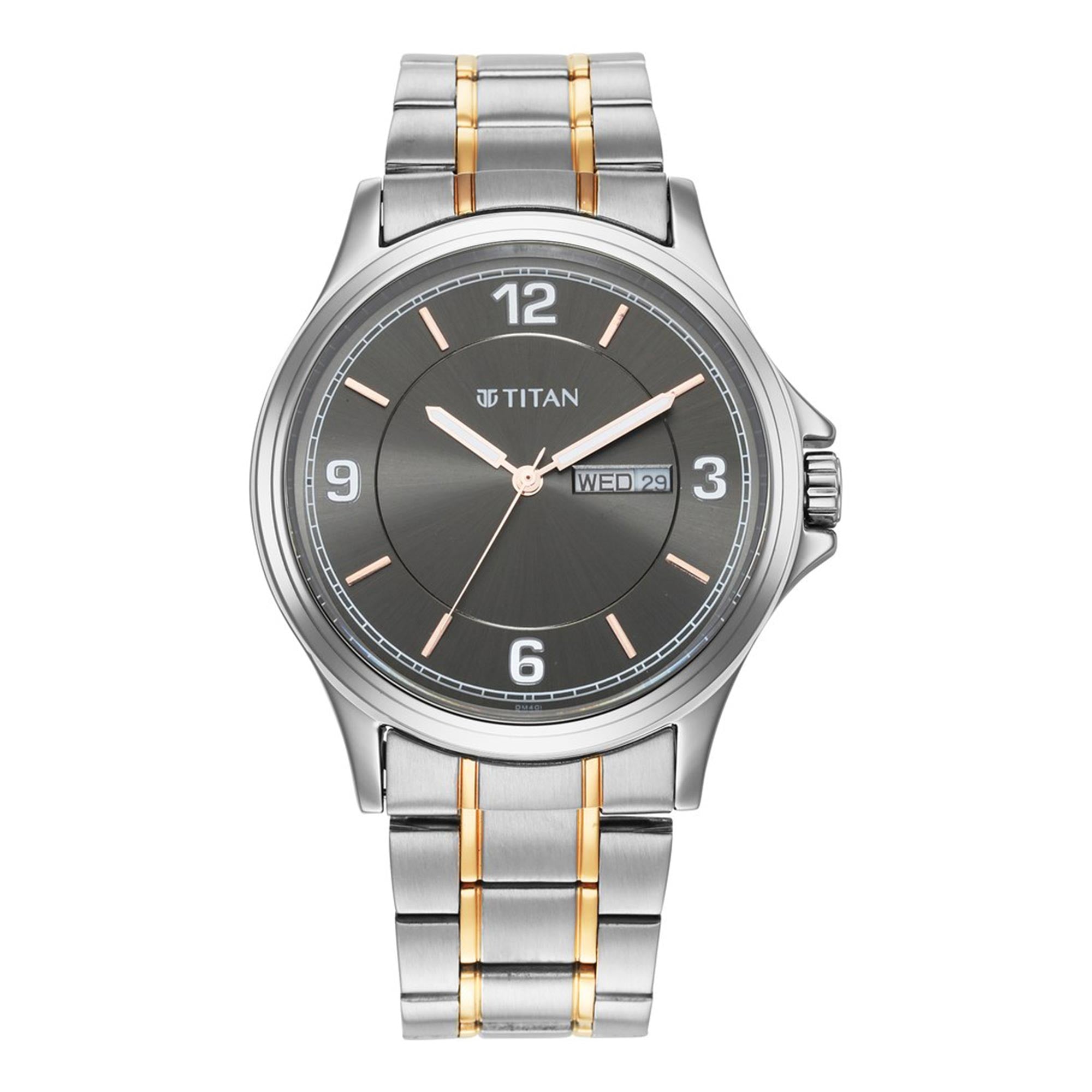 Titan Trendsetters Anthracite Dial Analog Stainless Steel Strap watch for Men