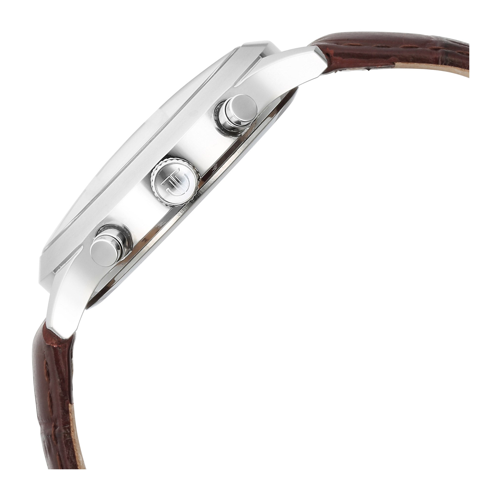 Titan Sapphire Multifunction Quartz Analog with Day and Date White Dial Leather Strap Watch for Men