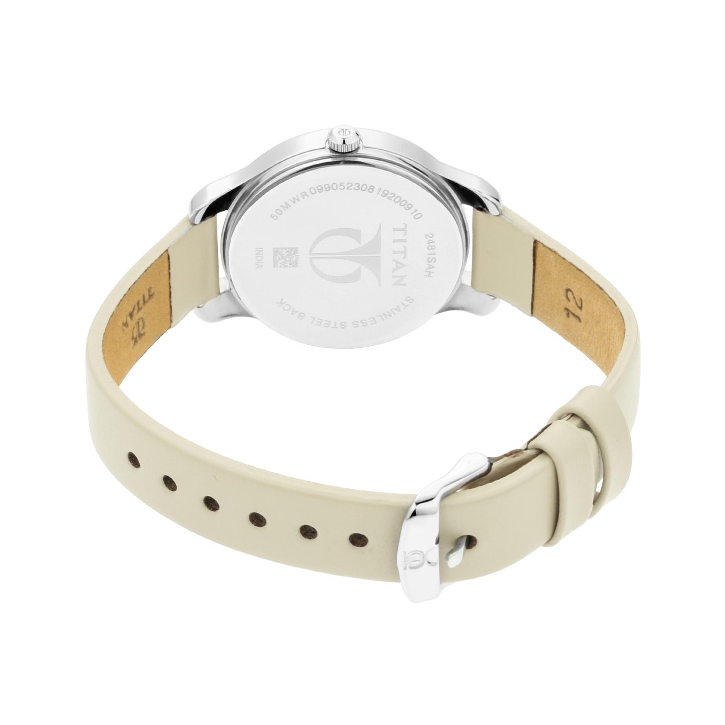 Titan Women's Chic minimalist watch with Anthracite dial and leather strap