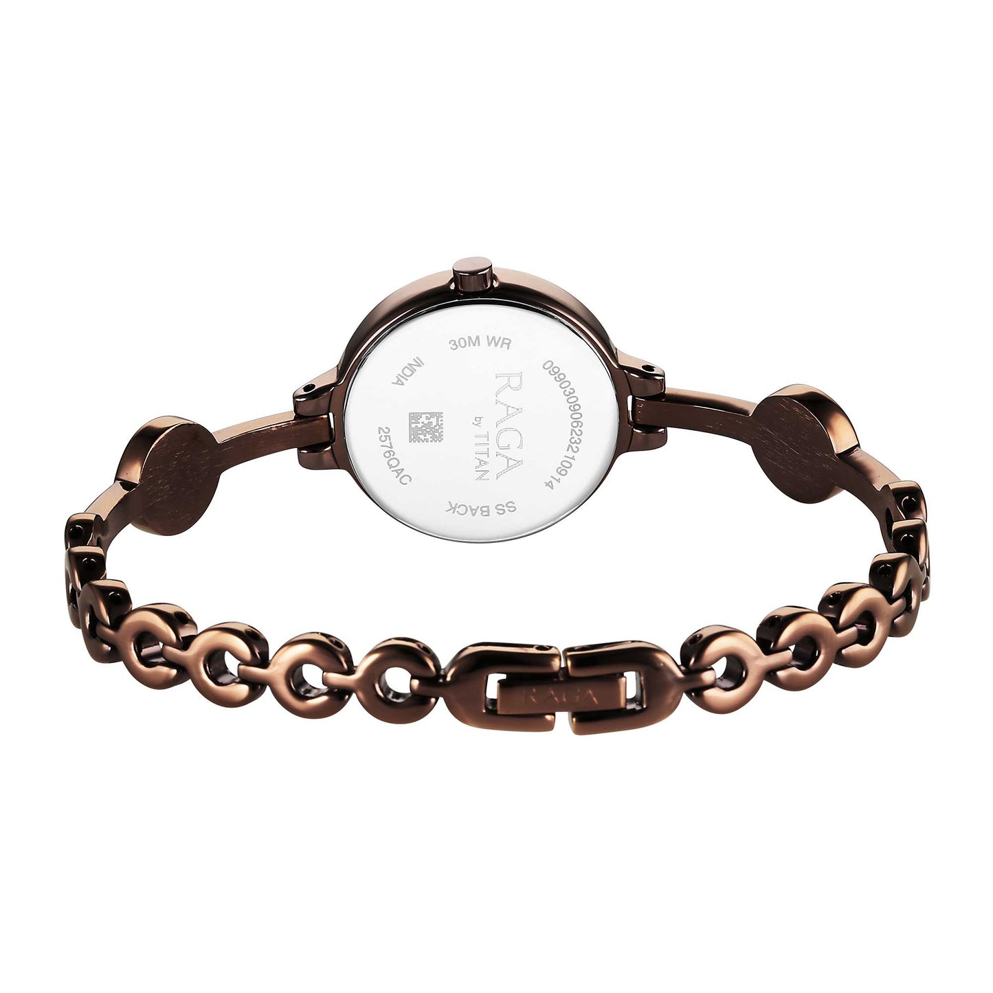 Titan Raga Viva Quartz Analog Rose Gold Dial Brown Metal Strap Watch for Women