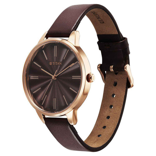 women's leather wrist watch