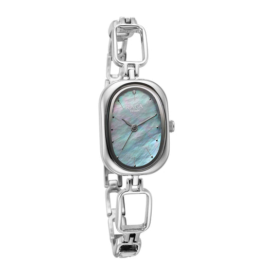 Titan Raga Viva Mother Of Pearl Dial Analog Metal Strap Watch for Women