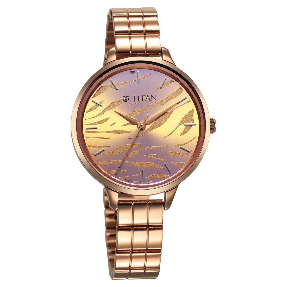 Titan Purple Secluded Strap Material Metal Dial Colour Rose Gold 2703WM01