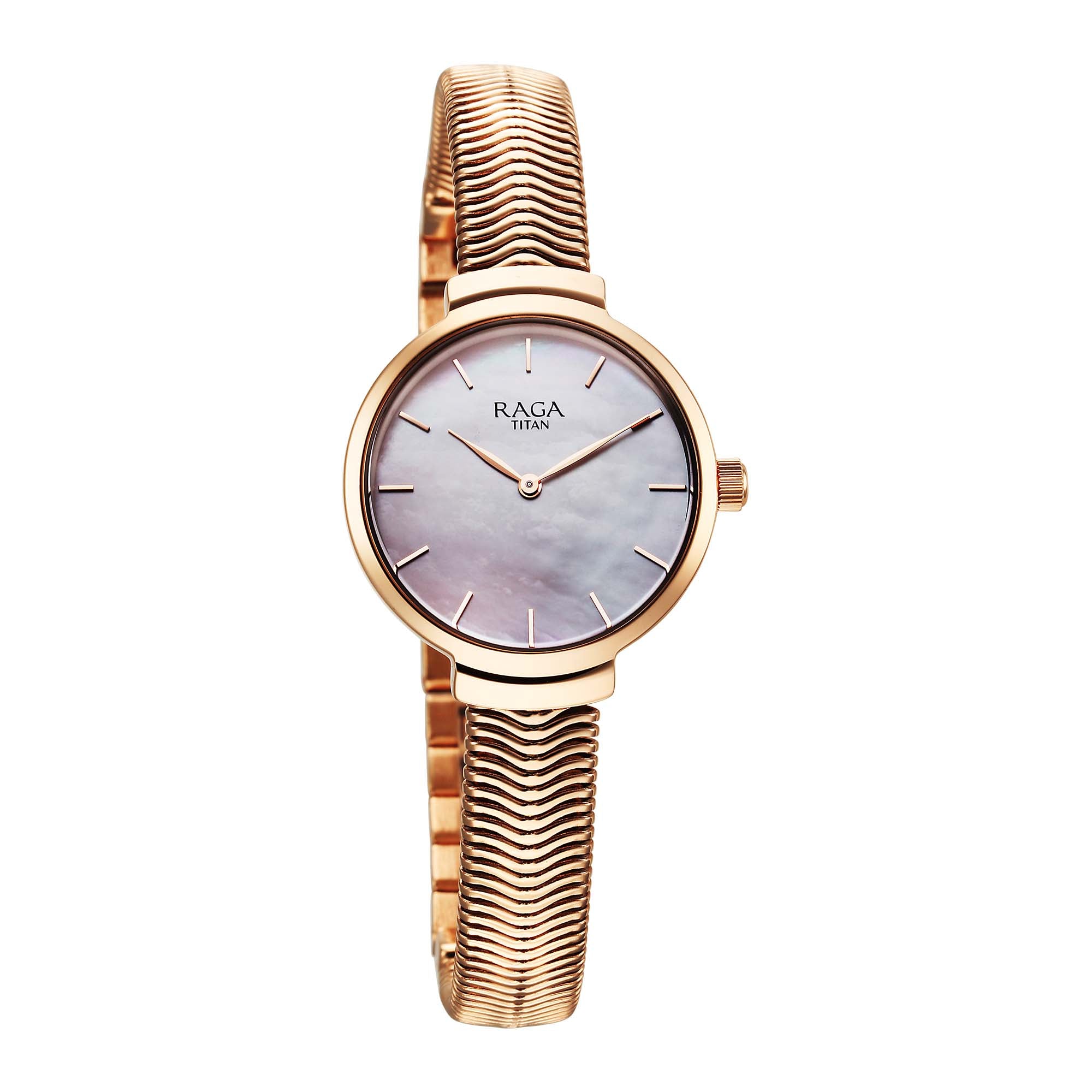 Titan Raga Viva Glam Stainless Steel Rose Gold Round