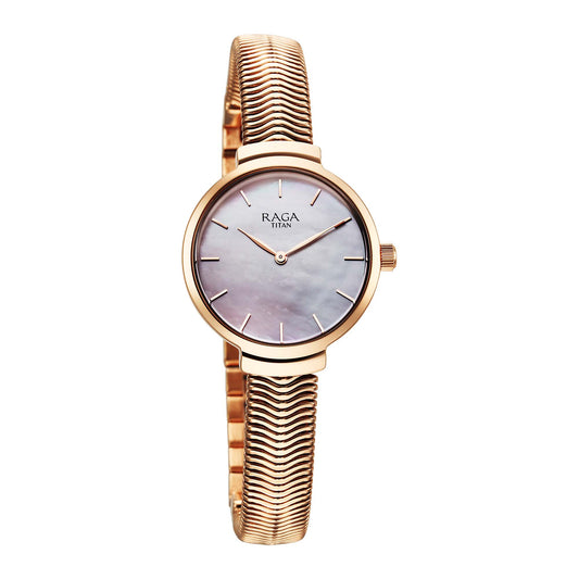 Titan Raga Viva Glam Stainless Steel Rose Gold Round