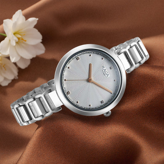 Titan Raga Memoirs Quartz Analog Silver Dial With Silver Color Metal Strap Watch For Women
