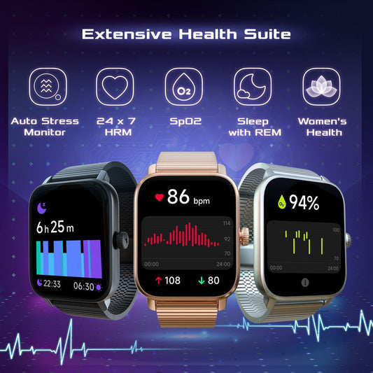 Fastrack Phantom with 1.85 Inch Super HD Display Smart Watch for Unisex With Black Stainless Steel Strap