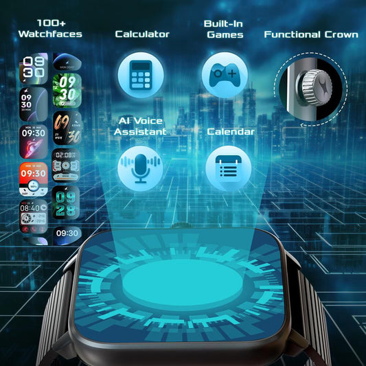 Fastrack Phantom with 1.85 Inch Super HD Display Smart Watch for Unisex With Rose Gold Stainless Steel Strap