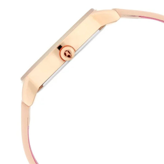 Fastrack Ruffles Quartz Analog with Date Beige Dial Leather Strap Watch for Girls