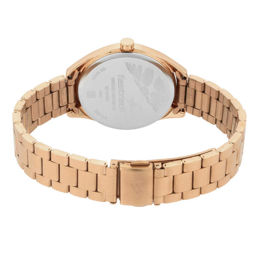 Fastrack Quartz Analog Rose Gold Dial Stainless Steel Strap Watch for Girls