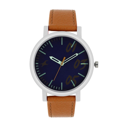 Fastrack Tropical Waters Quartz Analog Blue Dial Leather Strap Watch for Girls