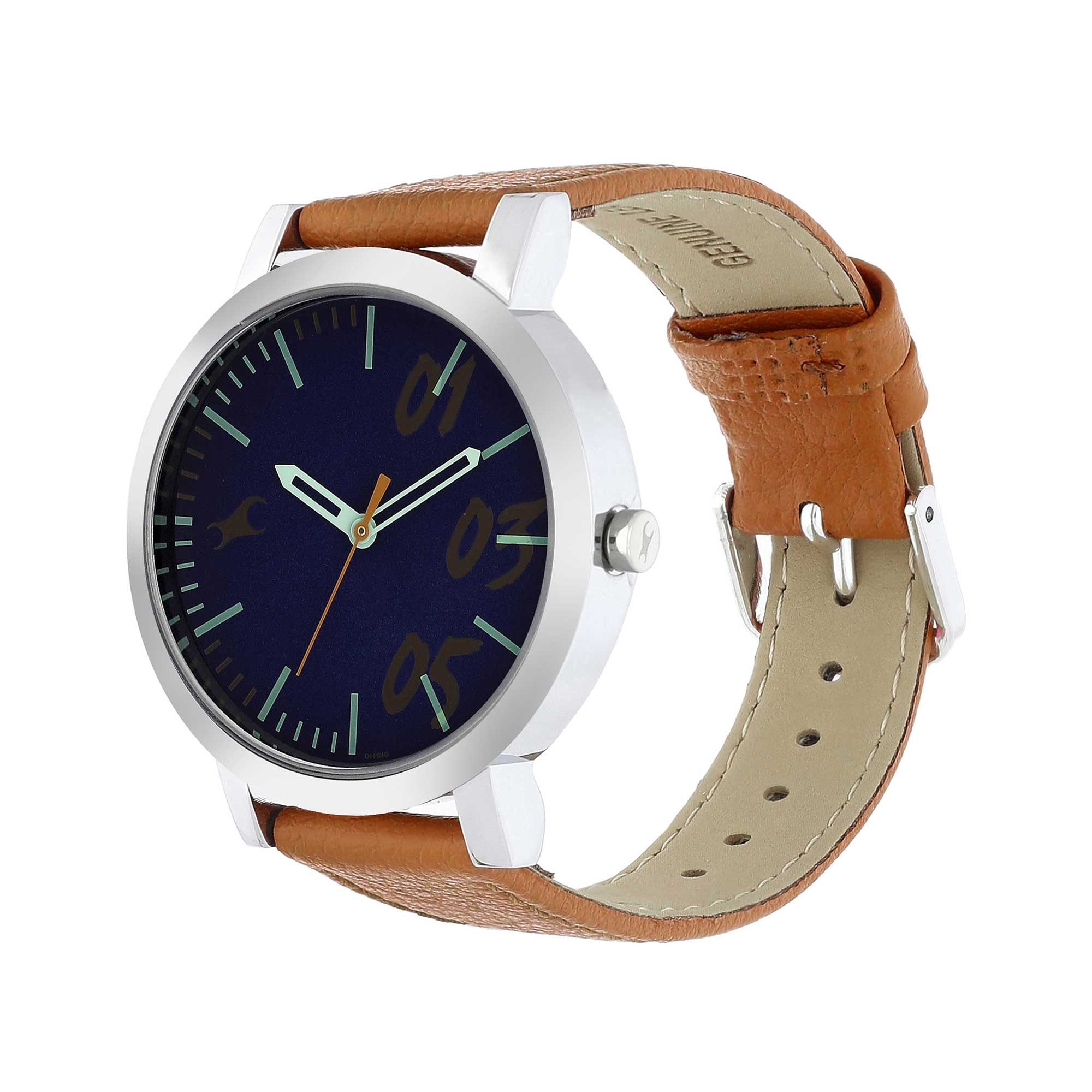 Fastrack Tropical Waters Quartz Analog Blue Dial Leather Strap Watch for Girls
