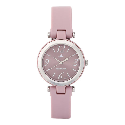 Fastrack Trendies Quartz Analog Pink Dial Silicone Strap Watch for Girls