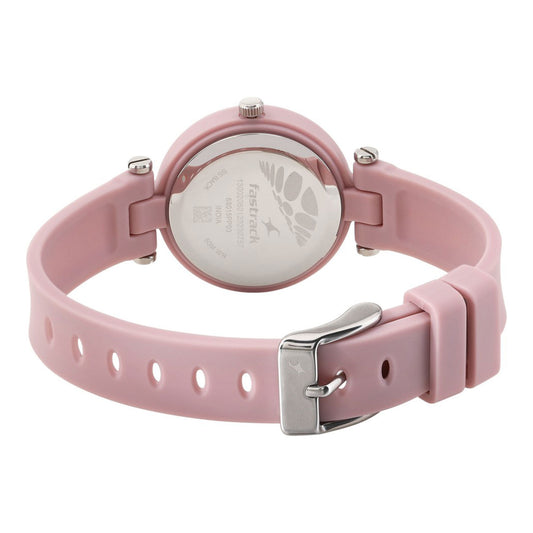 Fastrack Trendies Quartz Analog Pink Dial Silicone Strap Watch for Girls