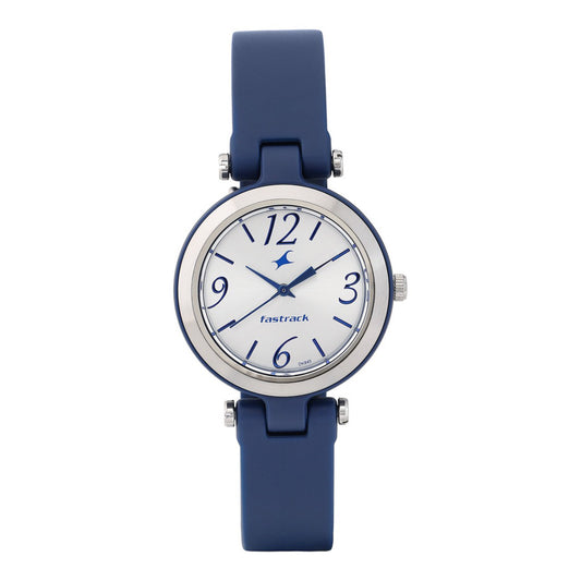 Fastrack Trendies Quartz Analog White Dial Silicone Strap Watch for Girls