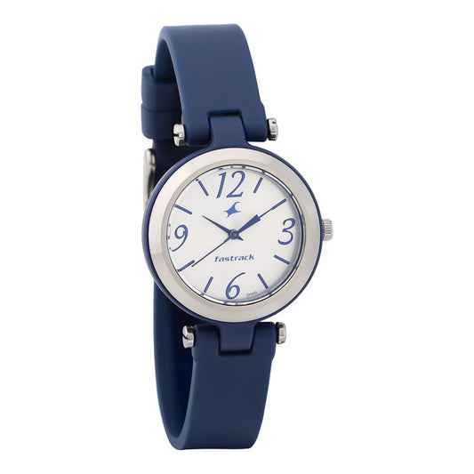 Fastrack Trendies Quartz Analog White Dial Silicone Strap Watch for Girls