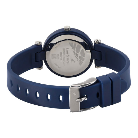 Fastrack Trendies Quartz Analog White Dial Silicone Strap Watch for Girls