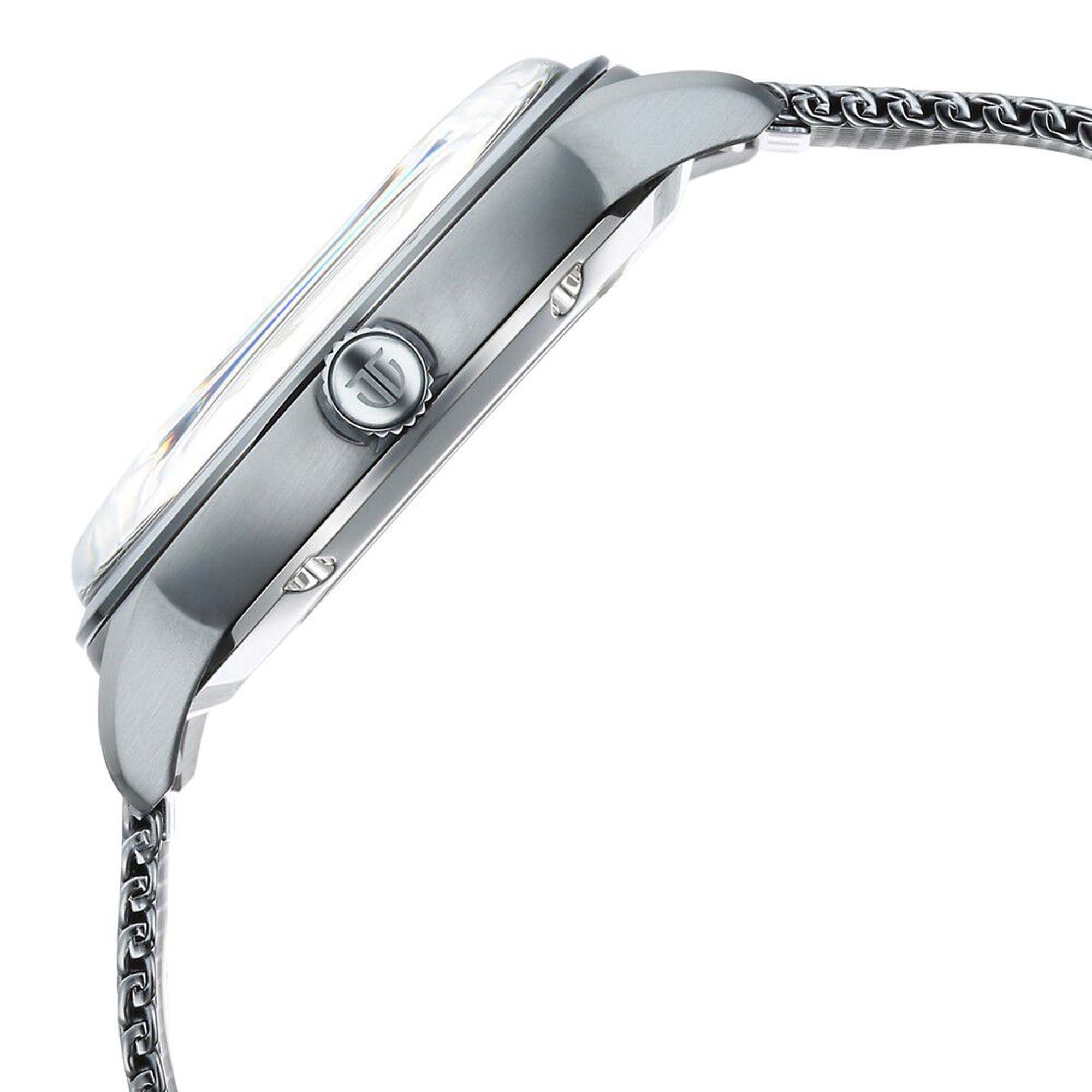 Titan Automatic Silver Dial Grey Color Stainless Steel Strap Watch For Men 90110QM02