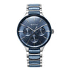 Titan Ceramic Fusion Quartz Multifunction Blue Dial Silver Dual-Toned Stainless Steel Bracelet Watch for Men
