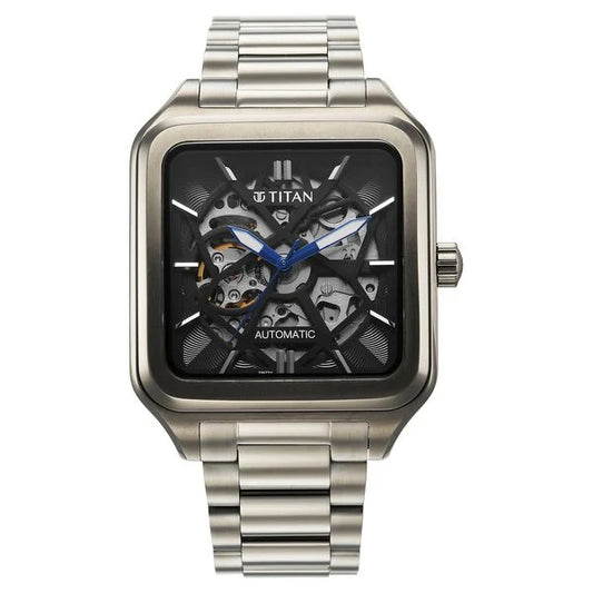 Titan Shaped Automatics Anthracite Dial Grey Stainless Steel Strap watch for Men