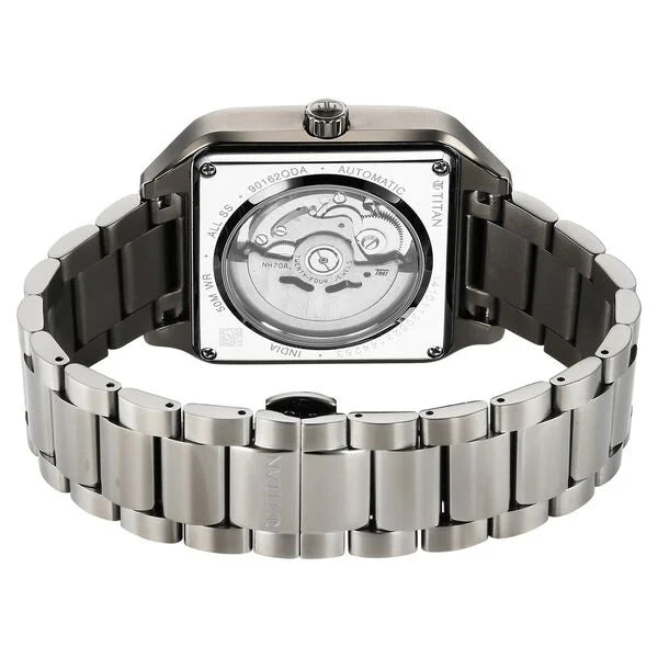 Titan Shaped Automatics Anthracite Dial Grey Stainless Steel Strap watch for Men (90162QM01)