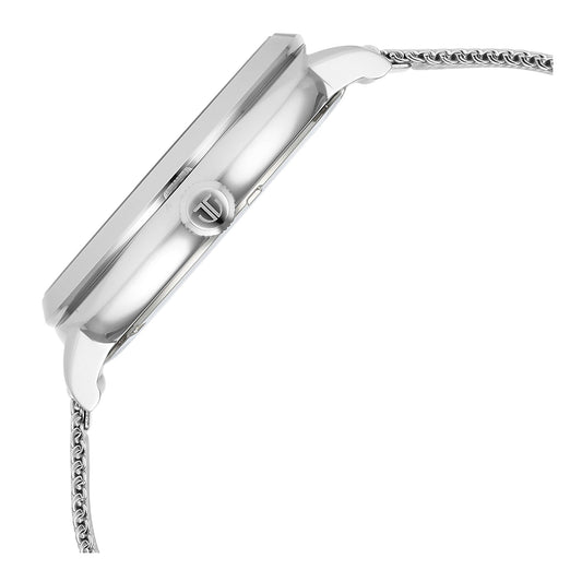 Titan Classique Suave Quartz Green Dial Silver Stainless Steel Mesh Strap Watch for Men