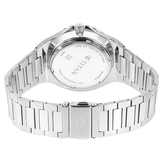 Titan Classic Slim Multifunction Quartz Multifunction Blue Dial Stainless Steel Strap Watch For Men