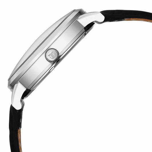 Titan Elegance Analog with Date by Hand and Dark Grey Dial Black Leather Strap Watch for Men