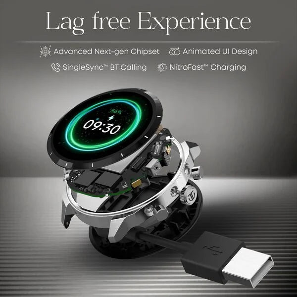 Titan Heritage Premium Smartwatch with All SS Design, 3.6 CM AMOLED Display, BT Calling, Advanced Chipset, Titan Health (90207QM01)