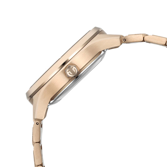 Titan Astral Concealed Automatic Analog with Silver White Dial Carnation Gold Stainless Steel Strap Watch for Men