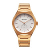 Titan Contour Analog with Small Second and White Dial Rose Gold Stainless Steel Strap Watch for Men