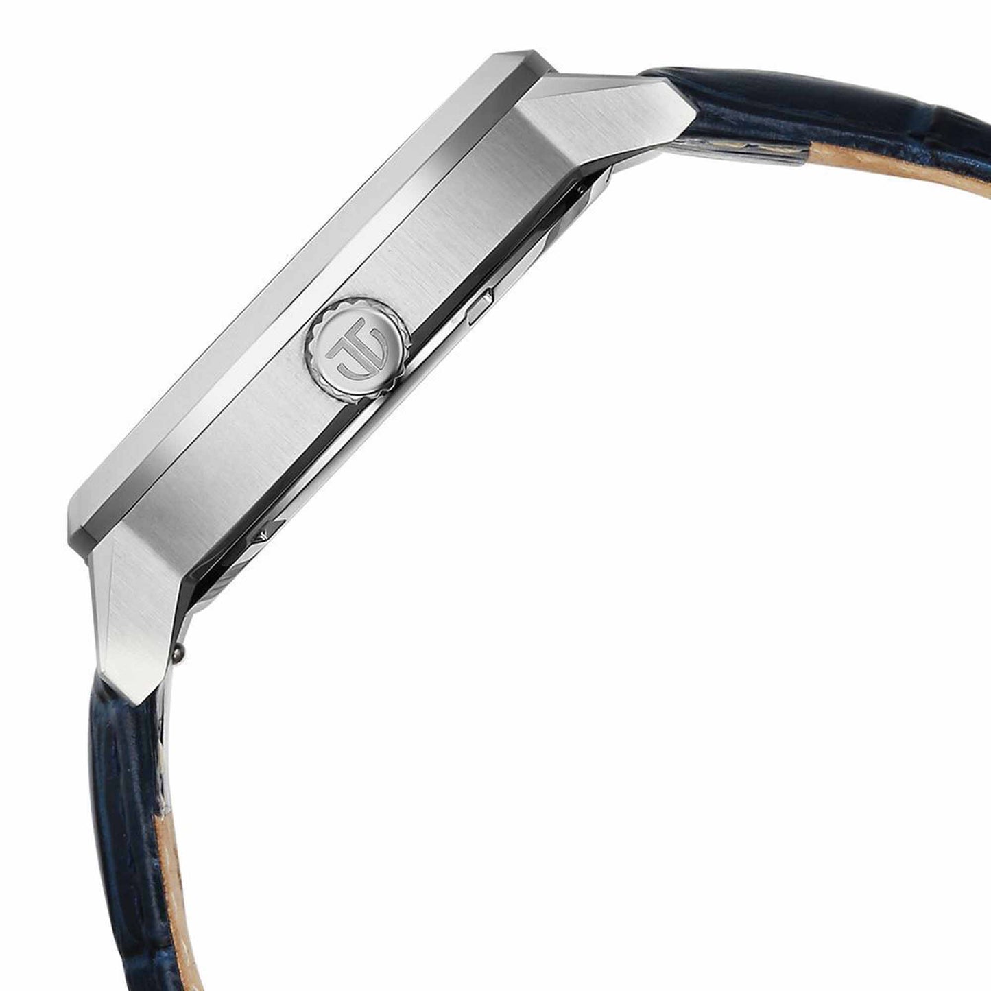 Titan Regalia Arc Analog with Day Date Second Subdial and Blue Dial Blue Leather Strap Watch for Men