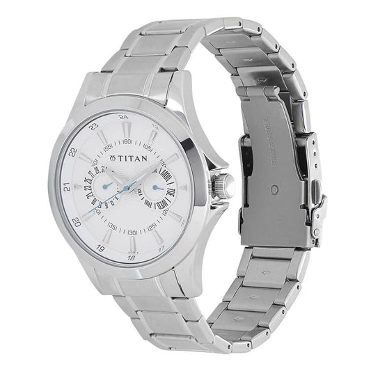 Titan Quartz Multifunction Silver Dial Watch for Men