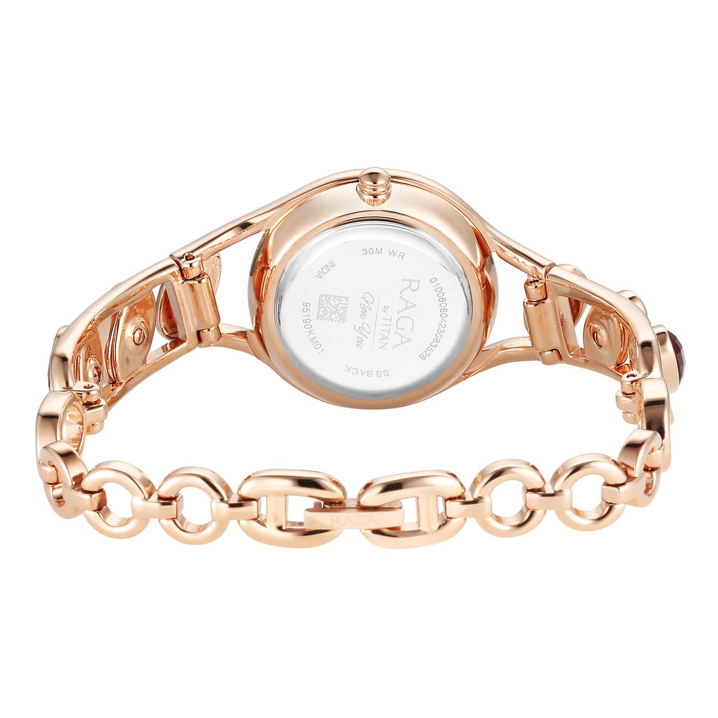 Titan Raga Mother of Pearl Dial Two Toned Metal Strap Analog Quartz Watch for Women