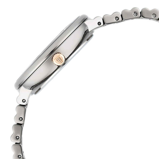 Titan Aura Quartz Analog Purple Dial Stainless Steel Strap Watch for Women